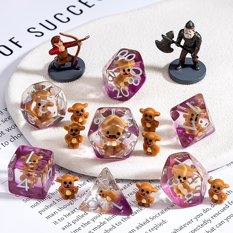 weyano Resin D&D Dice Set, Mouse DND Animal Polyhedral Dice for Dungeons and Dragons, RPG, MTG DND 7-DIE (D4, D6, D8, D10, D12, D20, D%) - Image 5